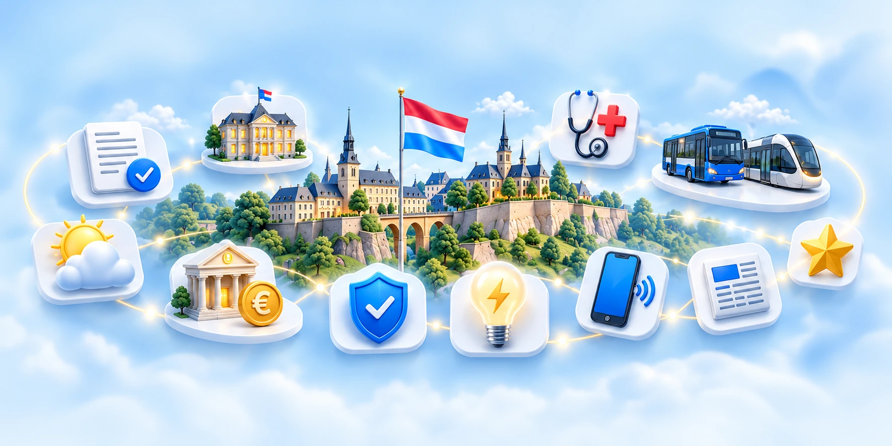 Les services du Luxembourg : démarches, commune, santé, mobilité, météo, banque, assurance, énergie et télécoms