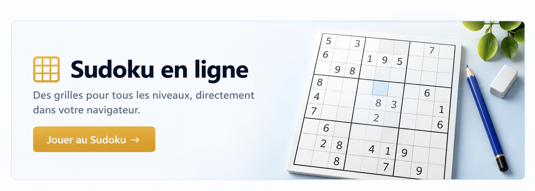 Grille de Sudoku avec crayon
